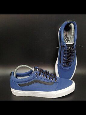 Vans Ward C&L Stripe Lace Up Navy/White Skate Shoes Men's Size 8.5